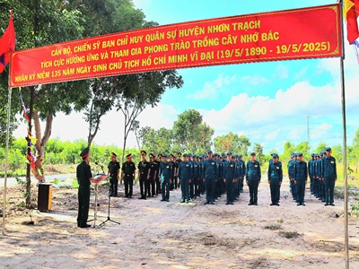 Ban Chỉ huy Quân sự huyện Nhơn Trạch phát động  “Tết trồng cây đời đời nhớ ơn Bác Hồ 